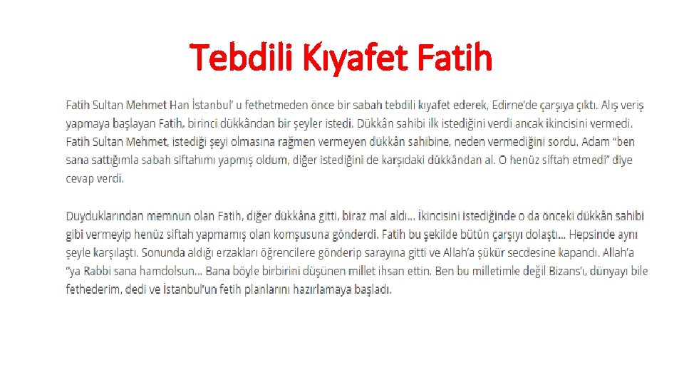 Tebdili Kıyafet Fatih 