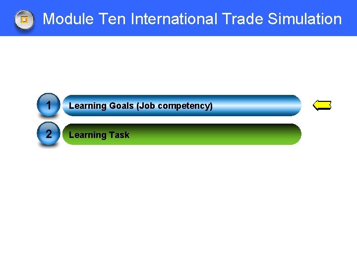 Module Ten International Trade Simulation 1 Learning Goals (Job competency) 2 Learning Task 