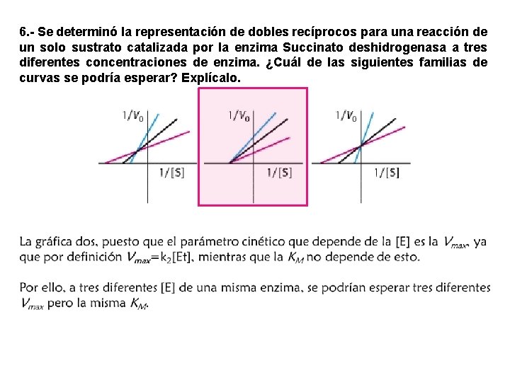 6. - Se determinó la representación de dobles recíprocos para una reacción de un