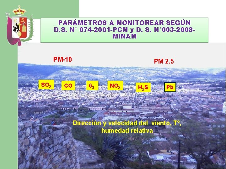 PARÁMETROS A MONITOREAR SEGÚN D. S. N° 074 -2001 -PCM y D. S. N°