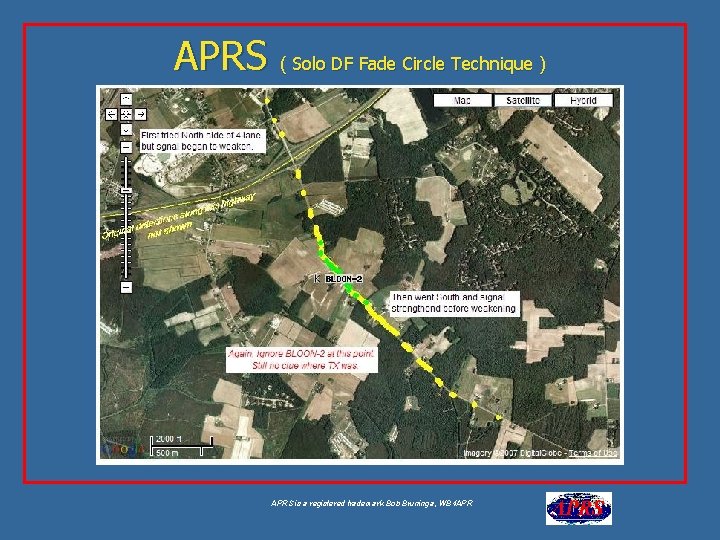 APRS ( Solo DF Fade Circle Technique ) APRS is a registered trademark Bob