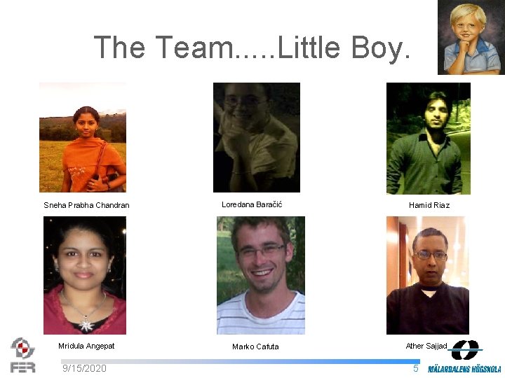 The Team. . . Little Boy. Sneha Prabha Chandran Mridula Angepat 9/15/2020 Loredana Baračić