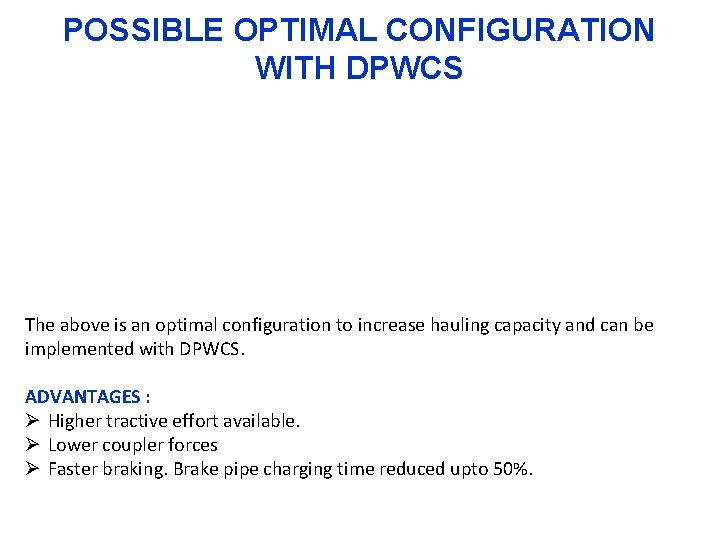 POSSIBLE OPTIMAL CONFIGURATION WITH DPWCS The above is an optimal configuration to increase hauling