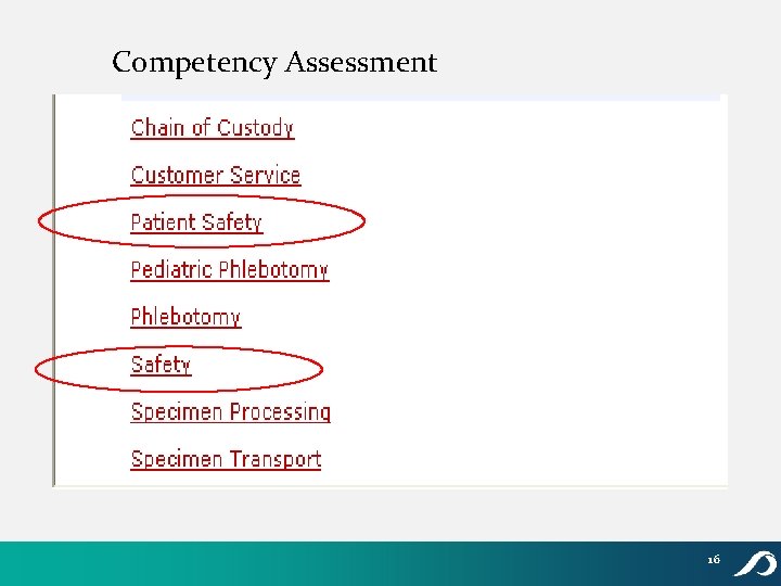 Competency Assessment 16 