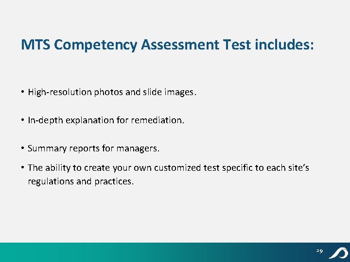 MTS Competency Assessment Test includes: • High-resolution photos and slide images. • In-depth explanation