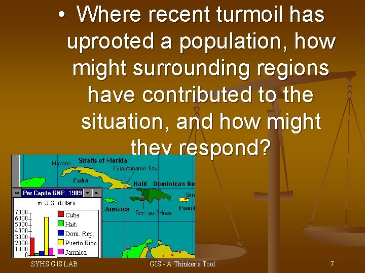  • Where recent turmoil has uprooted a population, how might surrounding regions have