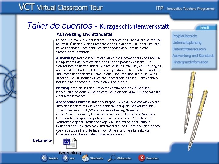 Taller de cuentos - Kurzgeschichtenwerkstatt Auswertung und Standards Lernen Sie, wie die Autorin dieses