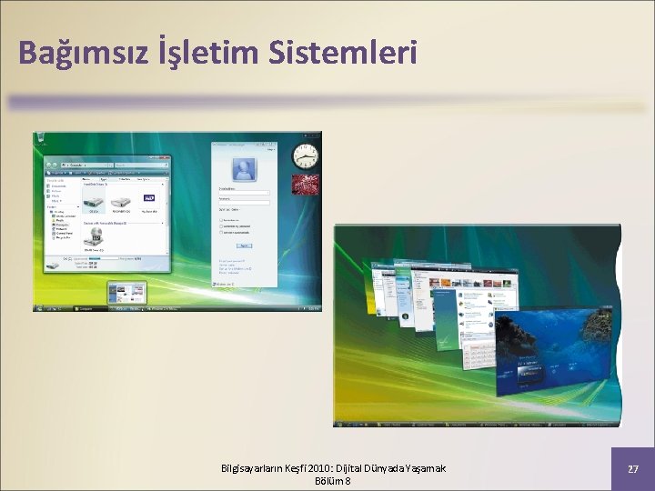 Bağımsız İşletim Sistemleri Bilgisayarların Keşfi 2010: Dijital Dünyada Yaşamak Bölüm 8 27 