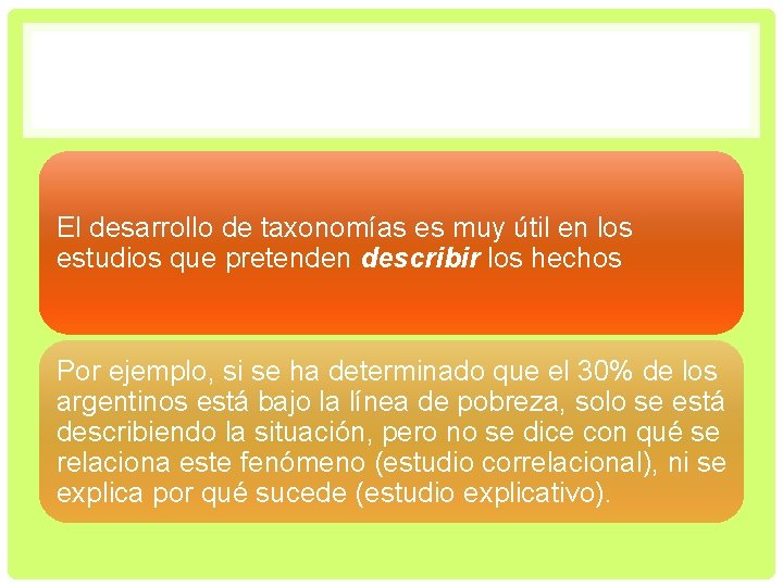 El desarrollo de taxonomías es muy útil en los estudios que pretenden describir los