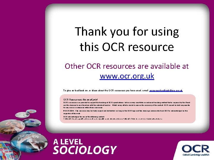 Thank you for using this OCR resource Other OCR resources are available at www. Thank you for using this OCR resource Other OCR resources are available at www.