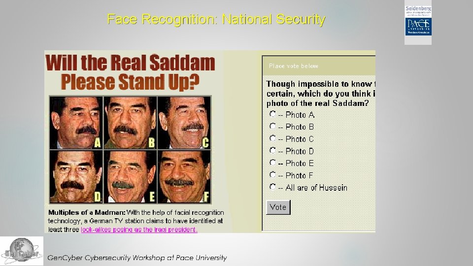 Face Recognition: National Security Face Recognition: National Security