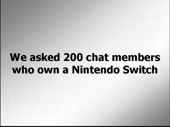 We asked 200 chat members who own a Nintendo Switch 