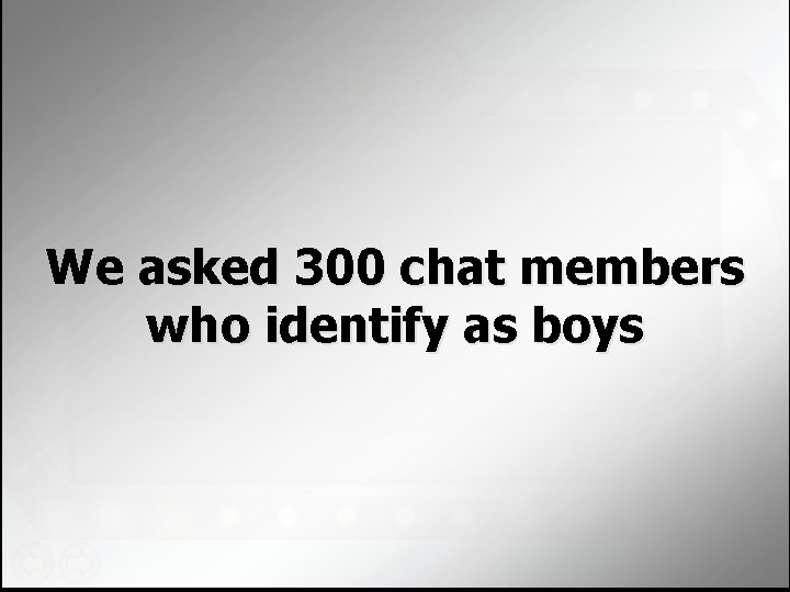 We asked 300 chat members who identify as boys 