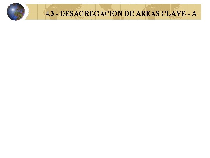 4. 3. - DESAGREGACION DE AREAS CLAVE - A 