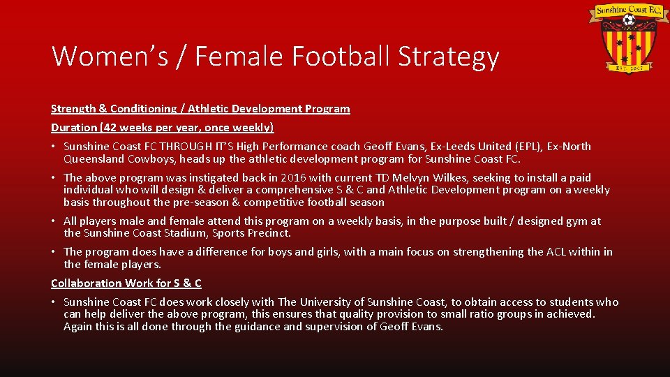 Women’s / Female Football Strategy Strength & Conditioning / Athletic Development Program Duration (42