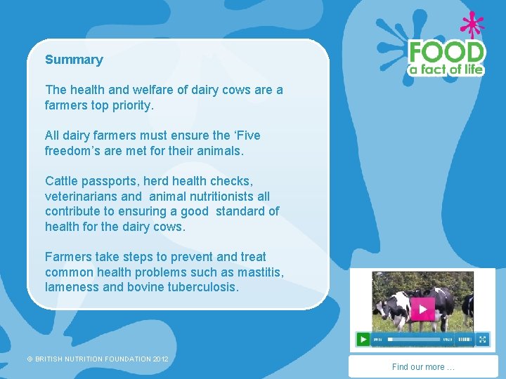Summary The health and welfare of dairy cows are a farmers top priority. All