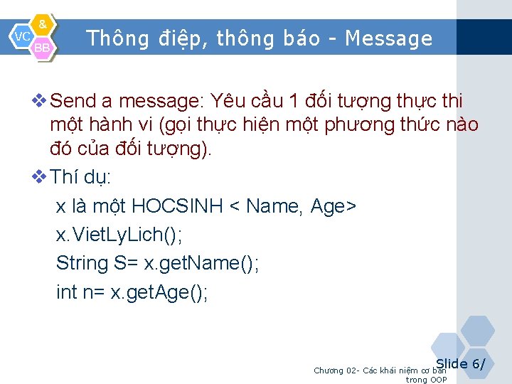 VC & BB Thông điệp, thông báo - Message v Send a message: Yêu