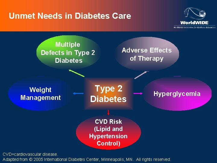 Unmet Needs in Diabetes Care Multiple Defects in Type 2 Diabetes Weight Management Adverse