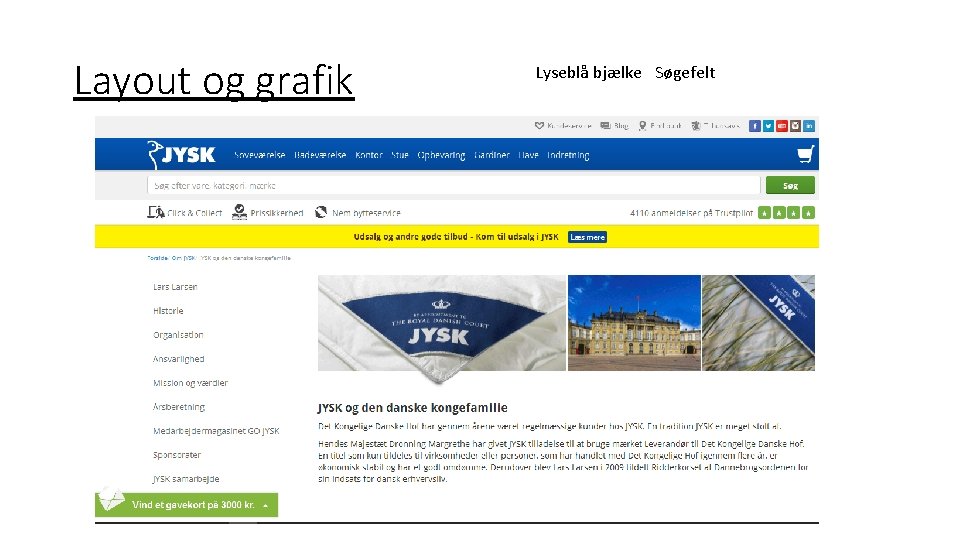 Layout og grafik Lyseblå bjælke Søgefelt 