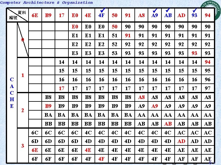 Computer Architecture & Organization 資料 編號 6 E B 9 17 E 0 4
