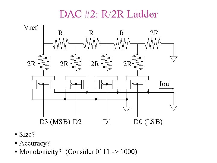 DAC #2: R/2 R Ladder Vref 2 R R R 2 R 2 R DAC #2: R/2 R Ladder Vref 2 R R R 2 R 2 R