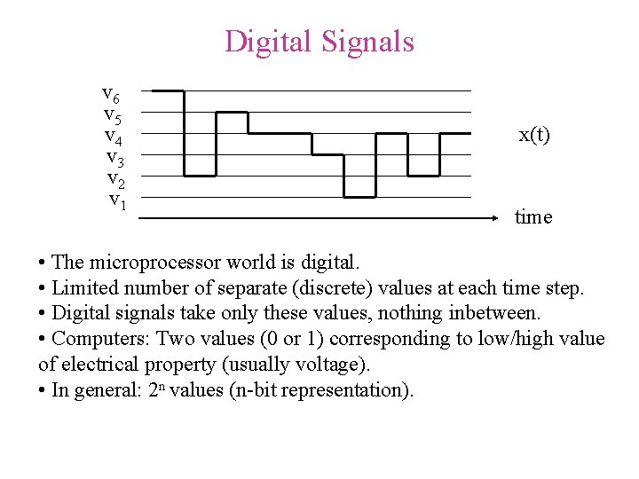 Digital Signals v 6 v 5 v 4 v 3 v 2 v 1 Digital Signals v 6 v 5 v 4 v 3 v 2 v 1