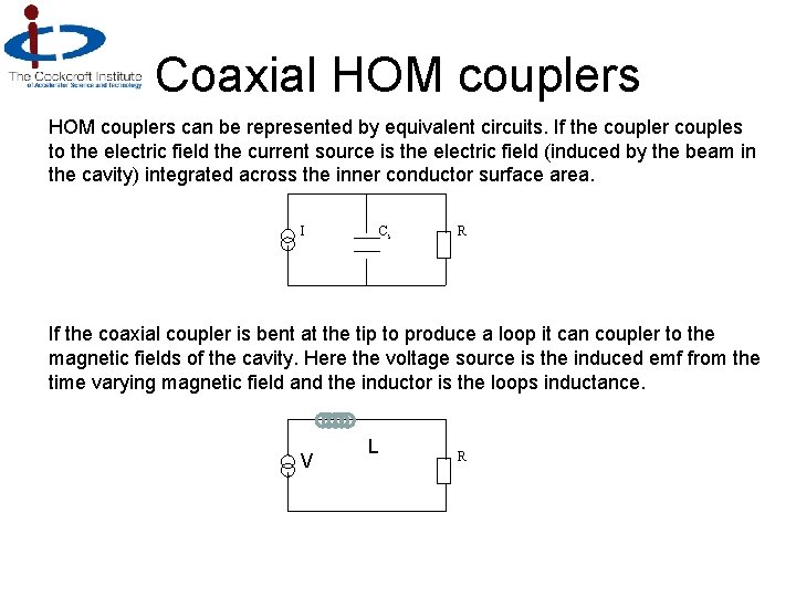 Coaxial HOM couplers can be represented by equivalent circuits. If the coupler couples to