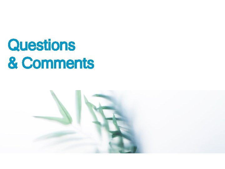 Questions & Comments 