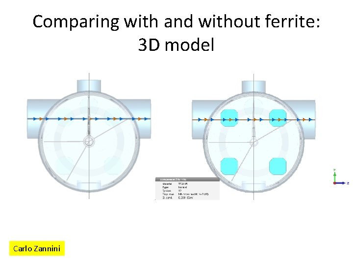 Comparing with and without ferrite: 3 D model Carlo Zannini 