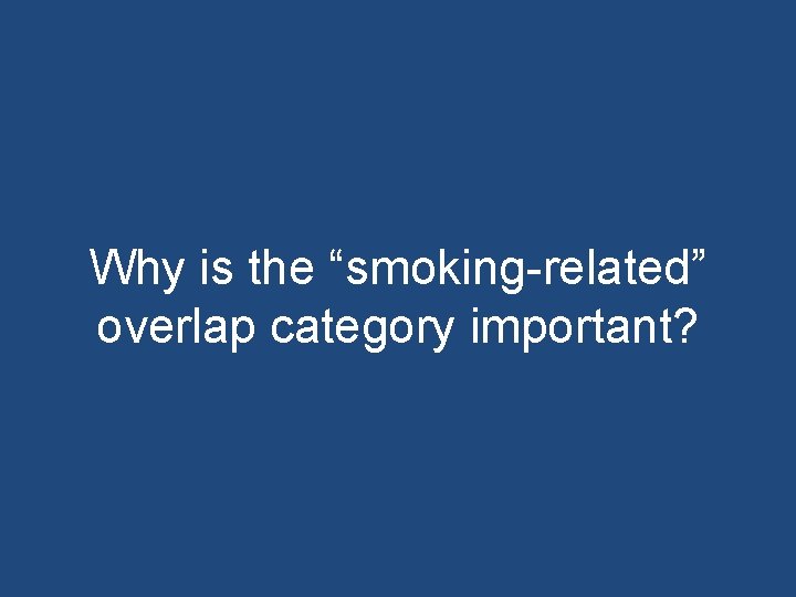 Why is the “smoking-related” overlap category important? 