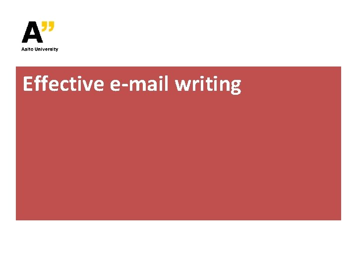 Effective e-mail writing 