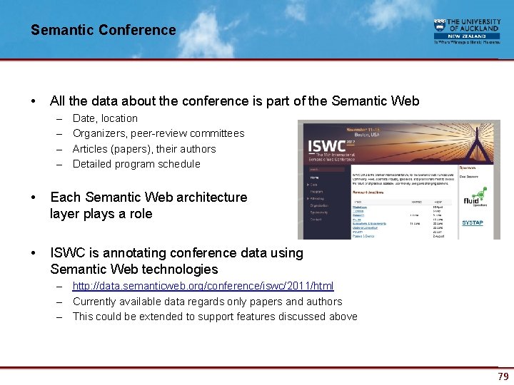 Semantic Conference • All the data about the conference is part of the Semantic