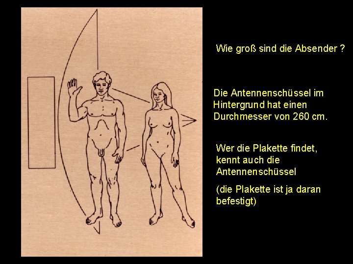 Wie groß sind die Absender ? Die Antennenschüssel im Hintergrund hat einen Durchmesser von