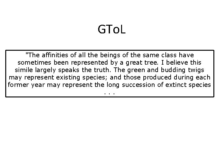 GTo. L "The affinities of all the beings of the same class have sometimes