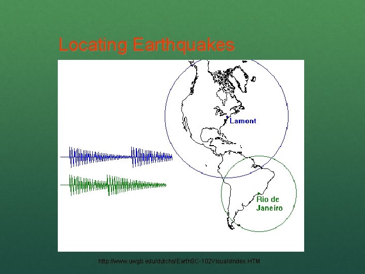 Locating Earthquakes http: //www. uwgb. edu/dutchs/Earth. SC-102 Visuals. Index. HTM 