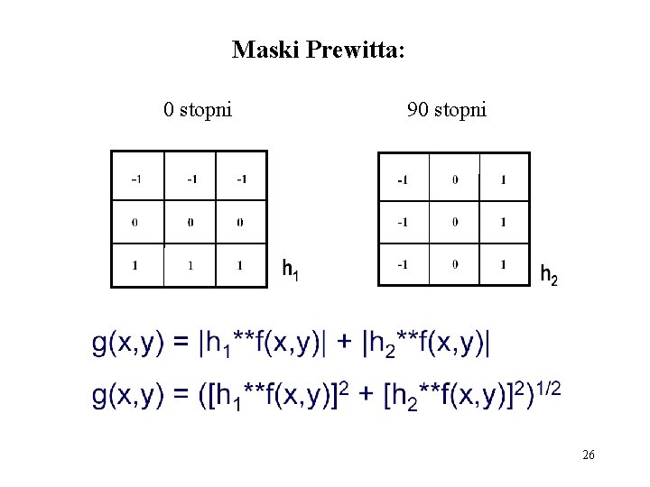 Maski Prewitta: 0 stopni 90 stopni 26 