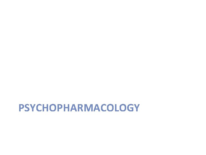 PSYCHOPHARMACOLOGY 