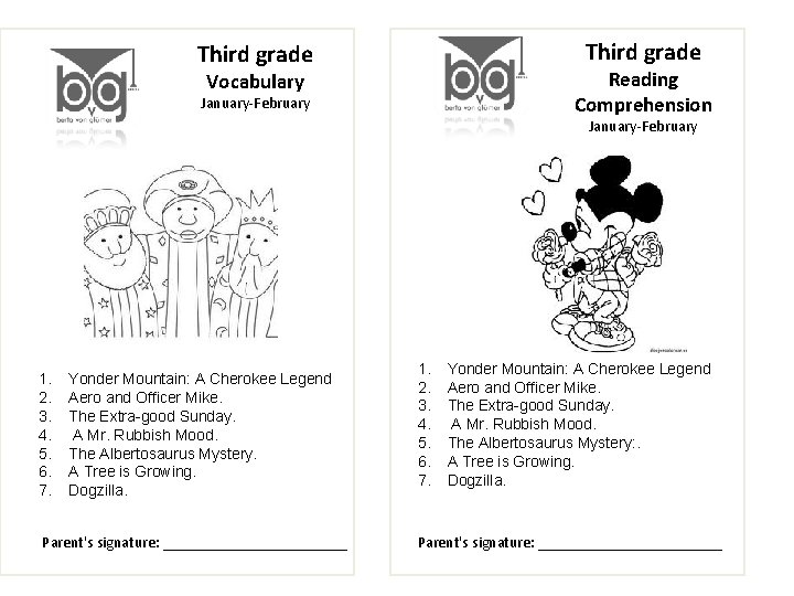 Third grade Reading Comprehension Vocabulary January-February 1. 2. 3. 4. 5. 6. 7. Yonder