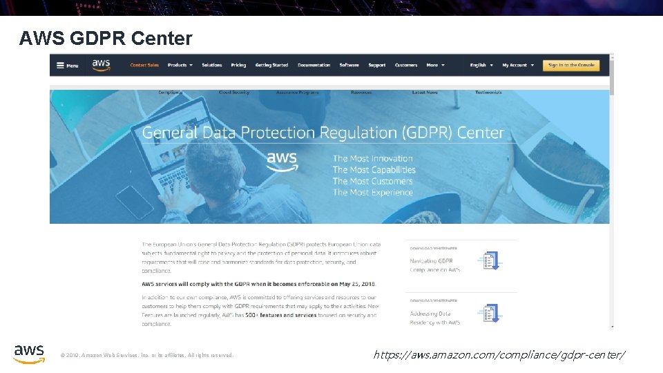 AWS GDPR Center © 2019, Amazon Web Services, Inc. or its affiliates. All rights