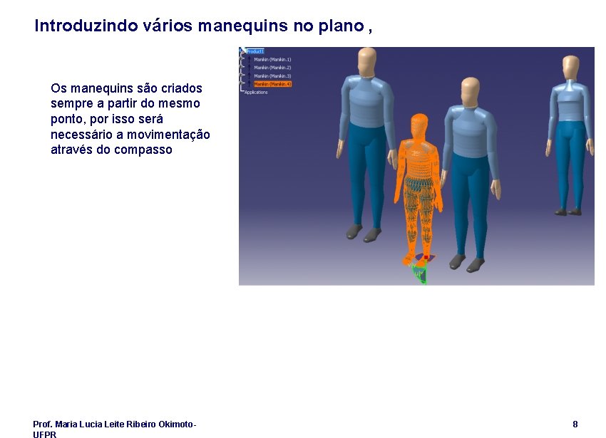 Introduzindo vários manequins no plano , Os manequins são criados sempre a partir do