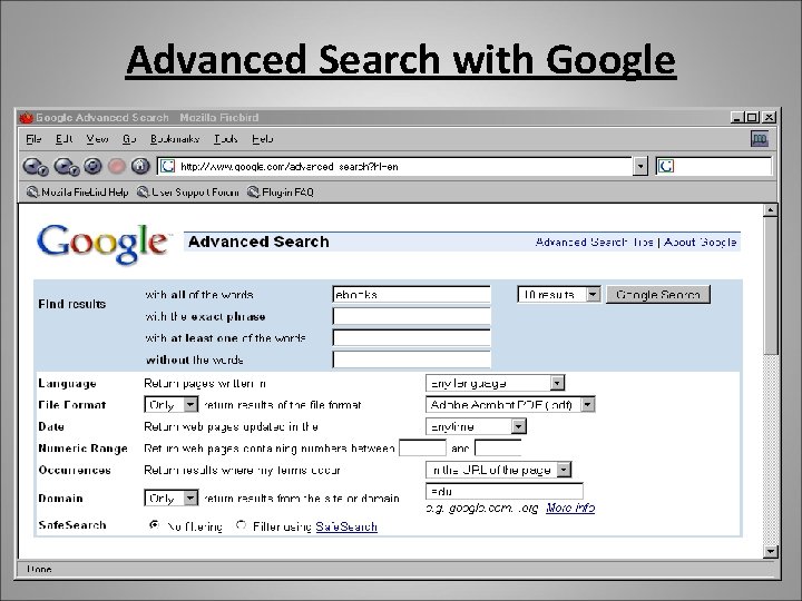 Advanced Search with Google 