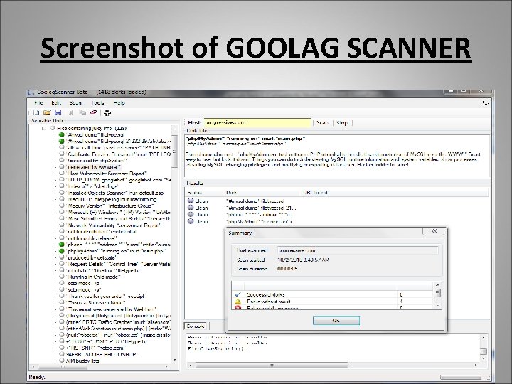 Screenshot of GOOLAG SCANNER 