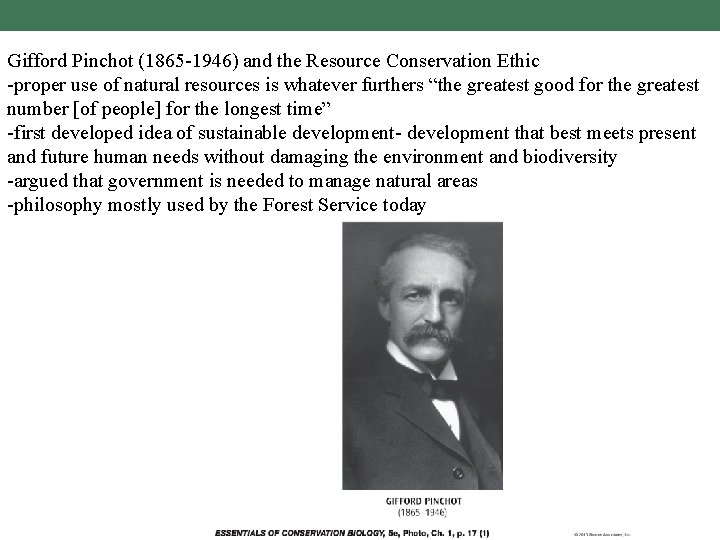 Gifford Pinchot (1865 -1946) and the Resource Conservation Ethic -proper use of natural resources