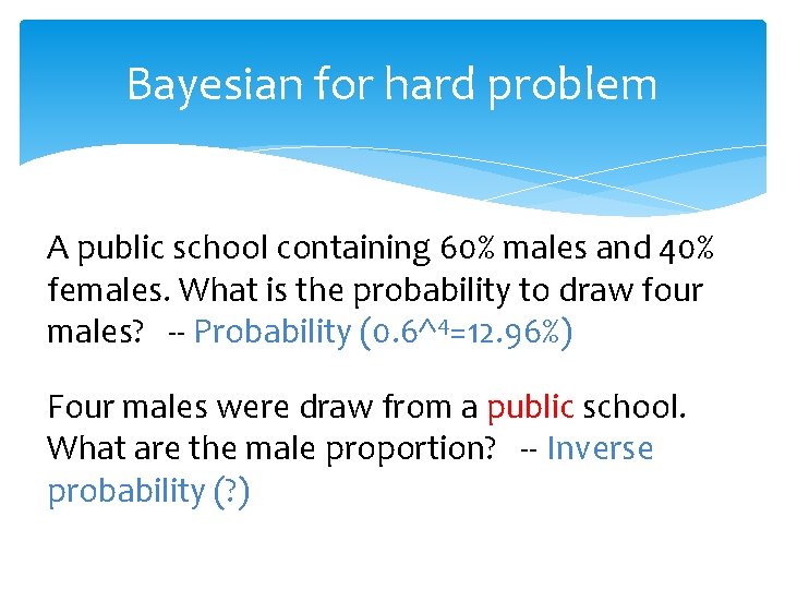 Bayesian for hard problem A public school containing 60% males and 40% females. What