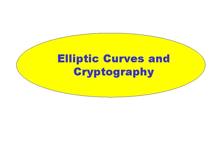 Elliptic Curves and Cryptography 