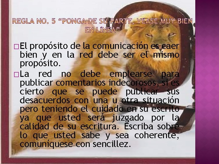 �El propósito de la comunicación es caer bien y en la red debe ser