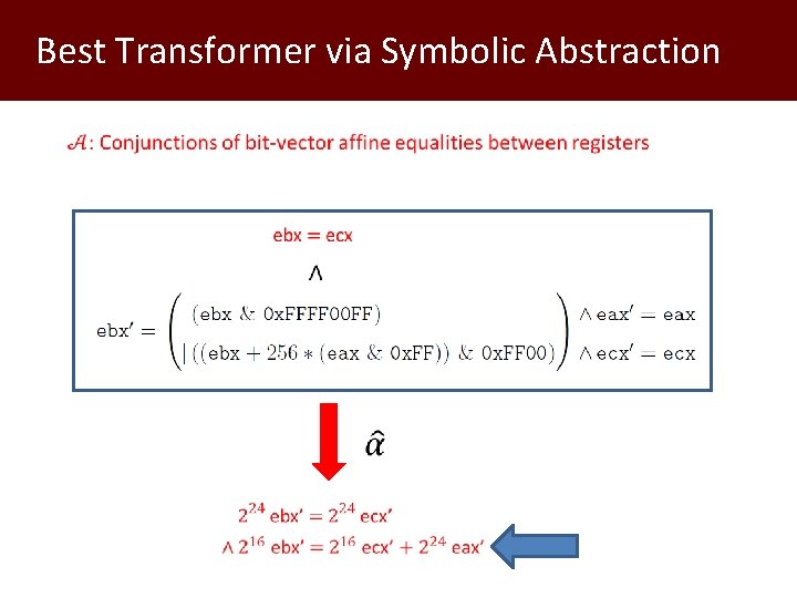 Best Transformer via Symbolic Abstraction 