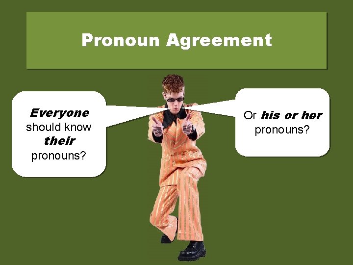 Pronoun Agreement Everyone should know their pronouns? Or his or her pronouns? 