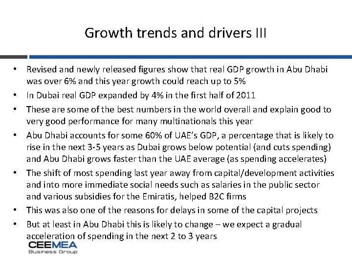 Growth trends and drivers III • Revised and newly released figures show that real