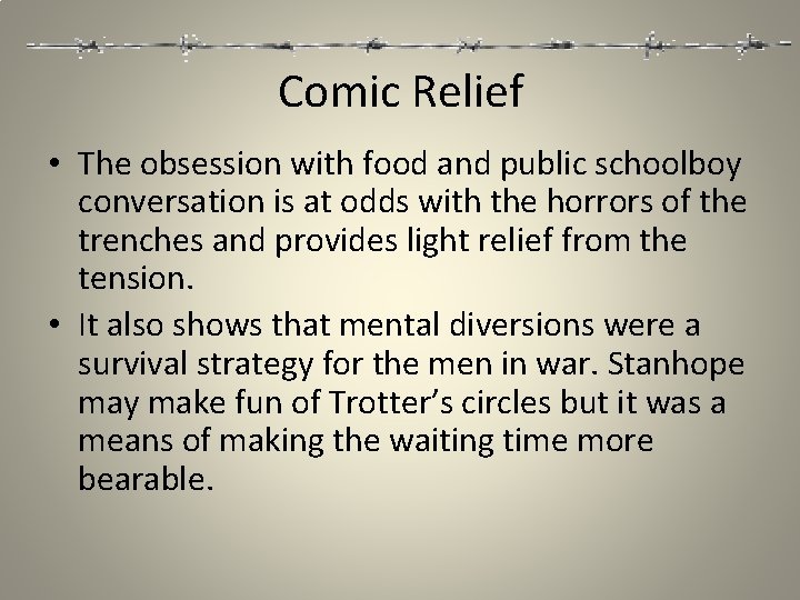 Comic Relief • The obsession with food and public schoolboy conversation is at odds